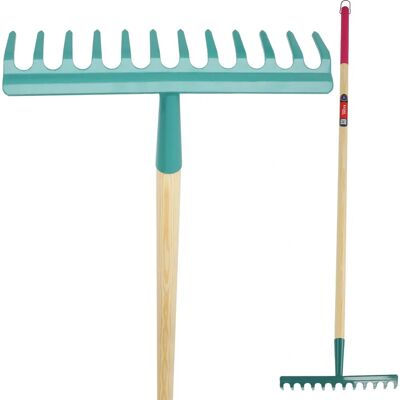 Kadax - Handle Leaf Rake 12 Tine Metal Kadax - Handle Leaf Rake 12 Tine Metal