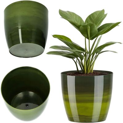 KADAX Grüner Marmor 14cm Elegante Blumenübertopf für Innen KADAX Grüner Marmor 14cm Elegante Blumenübertopf für Innen