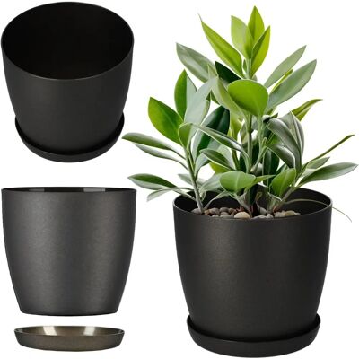 Kadax 18cm Pflanzgefäß aus Graphit mit Ständer Kadax 18cm Pflanzgefäß aus Graphit mit Ständer
