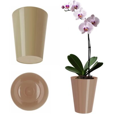 KADAX Orchid Flower Pot Cover - 13cm Beige KADAX Orchid Flower Pot Cover - 13cm Beige
