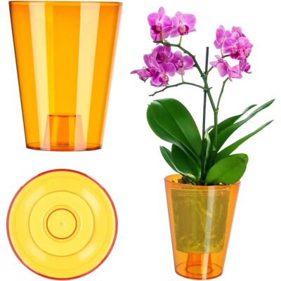 KADAX Orchideenschale 12cm - Kunststoff, Orange, Elegant KADAX Orchideenschale 12cm - Kunststoff, Orange, Elegant
