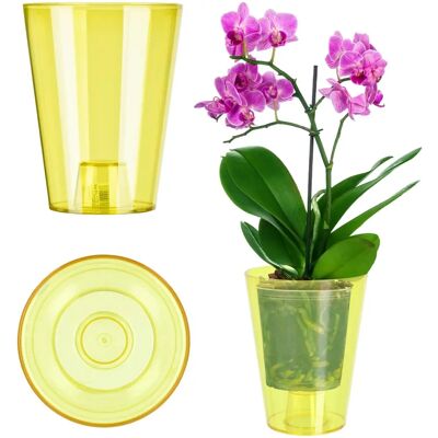 KADAX Orchideenschutzhülle 12cm Kunststoff Gelb Modern KADAX Orchideenschutzhülle 12cm Kunststoff Gelb Modern