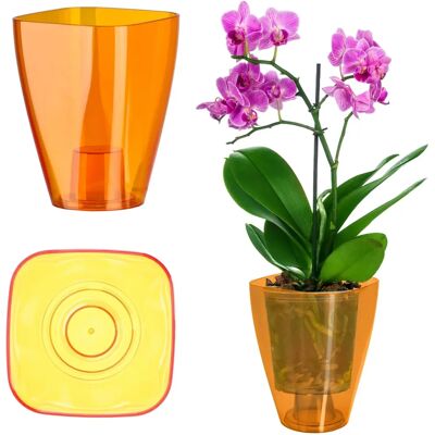 KADAX Orchid Cover 9cm Plastic Orange Flowerbed - Orchid Cover KADAX Orchid Cover 9cm Plastic Orange Flowerbed - Orchid Cover