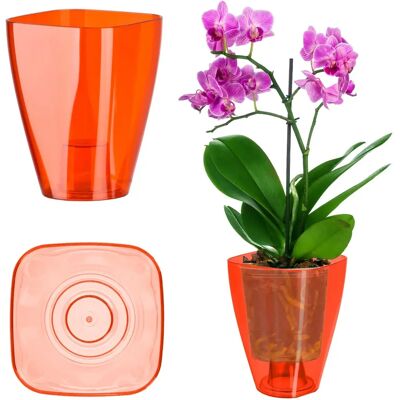 Kadax Rote Orchideentopf-Hülle - Pflanzenstütze 9cm Kadax Rote Orchideentopf-Hülle - Pflanzenstütze 9cm