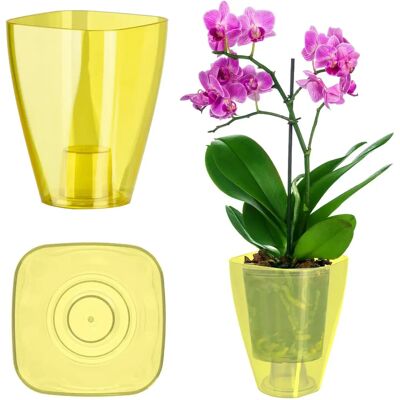 KADAX Yellow Orchid Flower Pot Cover 12cm KADAX Yellow Orchid Flower Pot Cover 12cm