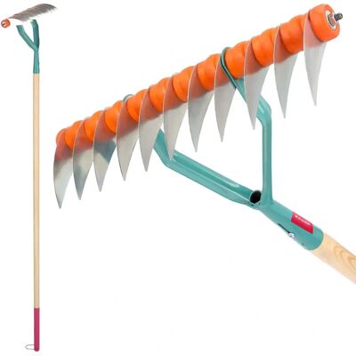 Aireador manual para césped KADAX - Acero de alta calidad, mango de madera - Herramienta de jardín Aireador manual para césped KADAX - Acero de alta calidad, mango de madera - Herramienta de jardín