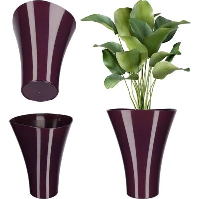 Kadax 17cm purple plastic flower pot - Indoor flower support Kadax 17cm purple plastic flower pot - Indoor flower support