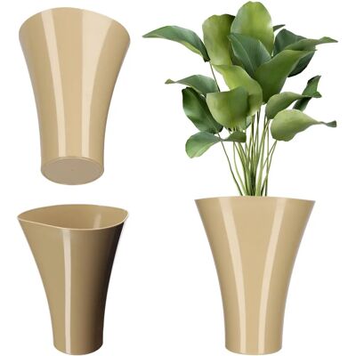 Kadax Beige Flower Cover Pot 17cm Kadax Beige Flower Cover Pot 17cm