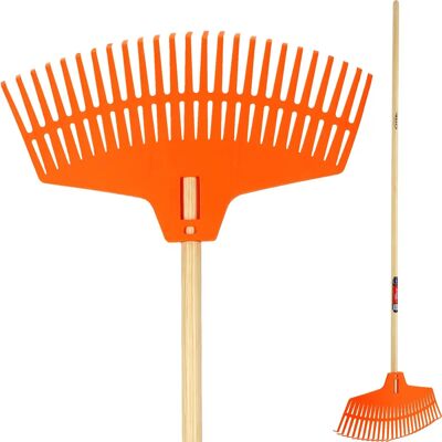 Râteau de jardin avec manche en bois 160cm - Outil de jardin - Publicité Râteau de jardin avec manche en bois 160cm - Outil de jardin - Publicité