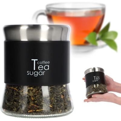 KADAX Black Glass Sugar Coffee Tea Container - 750ml KADAX Black Glass Sugar Coffee Tea Container - 750ml