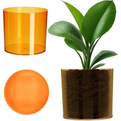Kadax Round Planter - 12.5cm Orange Plastic Indoor/Outdoor Kadax Round Planter - 12.5cm Orange Plastic Indoor/Outdoor