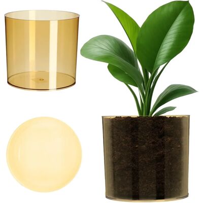 Kadax Round Planter Plastic 12.5cm Orange - Planter Kadax Round Planter Plastic 12.5cm Orange - Planter