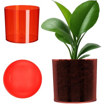 Kadax Round Plastic Flower Pot 12.5cm Red Kadax Round Plastic Flower Pot 12.5cm Red