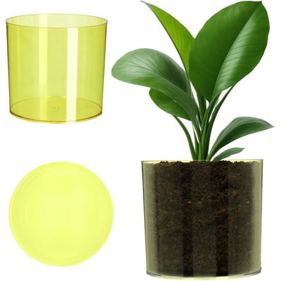 Kadax Round Plant Pot - 12.5cm Yellow - Garden Container Kadax Round Plant Pot - 12.5cm Yellow - Garden Container