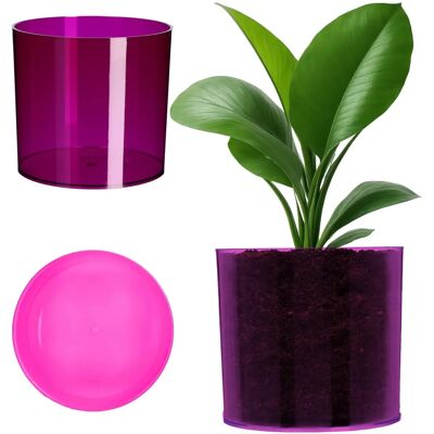Kadax Round Plastic Plant Pot 14cm Purple Kadax Round Plastic Plant Pot 14cm Purple