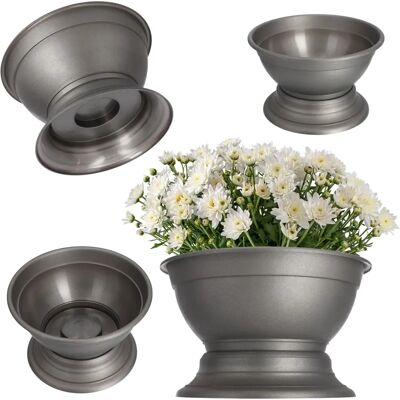 KADAX Graphit Blumentopf - Chrysanthemen 22cm KADAX Graphit Blumentopf - Chrysanthemen 22cm