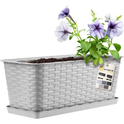 KADAX Vaso da balcone grigio con supporto - 40cm KADAX Vaso da balcone grigio con supporto - 40cm