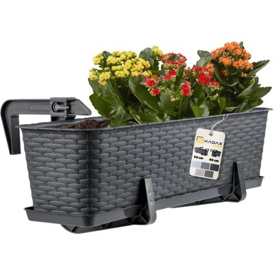Kadax Balkonbox 60cm Pflanzgefäß mit Halterung Kadax Balkonbox 60cm Pflanzgefäß mit Halterung