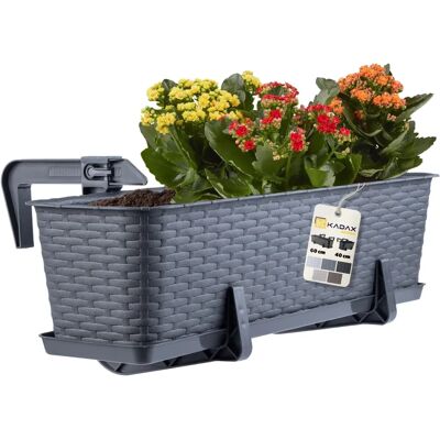 Kadax Balkon 60cm Pflanzgefäß mit Ständer Kadax Balkon 60cm Pflanzgefäß mit Ständer