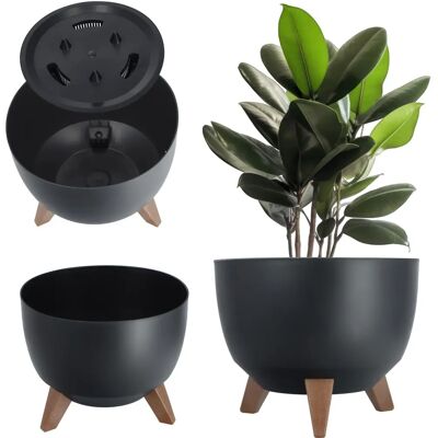 KADAX Blumentopf 29cm - Schwarz - Für drinnen und draußen KADAX Blumentopf 29cm - Schwarz - Für drinnen und draußen