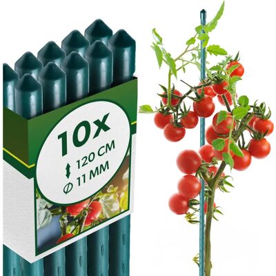 KADAX Pflanzenstütze 120cm Beschichteter Stahl - Pflanzenstützen, Tomatenpfähle, 10 stk KADAX Pflanzenstütze 120cm Beschichteter Stahl - Pflanzenstützen, Tomatenpfähle, 10 stk