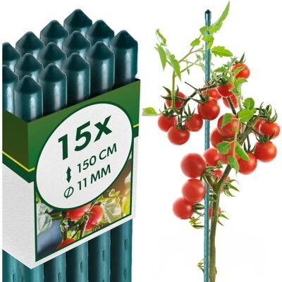 Sostegno per piante KADAX - 150cm - Bastoncini per pomodori - Acciaio rivestito - 15 pezzi Sostegno per piante KADAX - 150cm - Bastoncini per pomodori - Acciaio rivestito - 15 pezzi