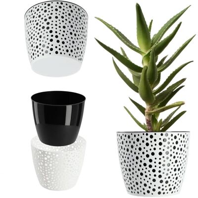 KADAX Black Round Flower Pot Cover - 11cm - Flower Pot Cover KADAX Black Round Flower Pot Cover - 11cm - Flower Pot Cover