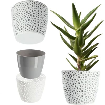 KADAX Vaso Rotondo Grigio con Inserto - 19cm KADAX Vaso Rotondo Grigio con Inserto - 19cm