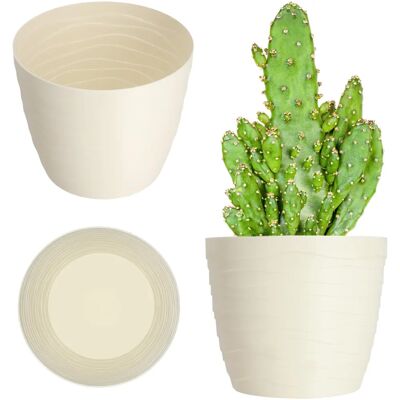 Kadax Runder Blumentopf 15cm Kunststoff Beige Kadax Runder Blumentopf 15cm Kunststoff Beige