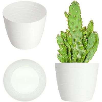 KADAX Fioriera rotonda bianca - Plastica 19cm KADAX Fioriera rotonda bianca - Plastica 19cm