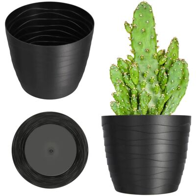 KADAX Black Round Plastic Flower Pot Cover 19cm KADAX Black Round Plastic Flower Pot Cover 19cm