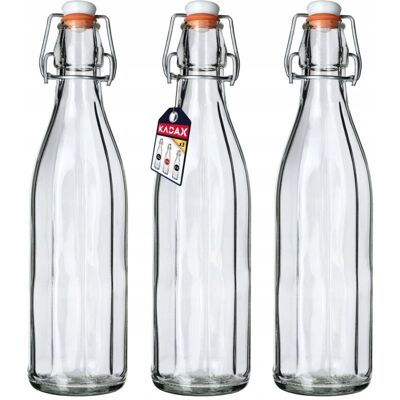 KADAX - 750ml - Hermetic cap - For beverages - Glass Bottle KADAX - 750ml - Hermetic cap - For beverages - Glass Bottle