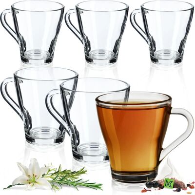 KADAX - Tea Glasses Coffee 250ml Set - 250ml - Handle - Glassware KADAX - Tea Glasses Coffee 250ml Set - 250ml - Handle - Glassware