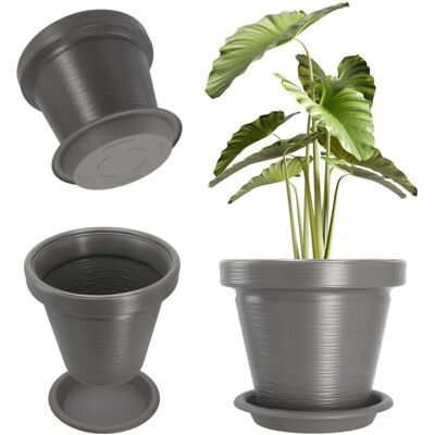 Kadax 39cm Garden Plant Pot with Support - Antracite Kadax 39cm Garden Plant Pot with Support - Antracite