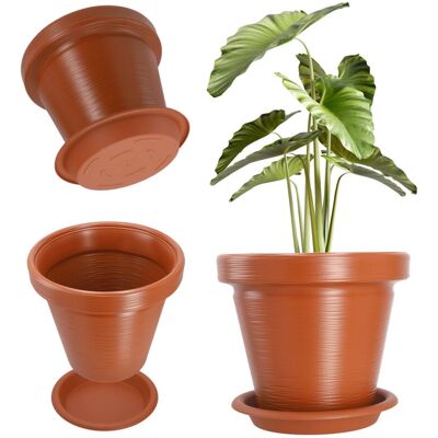 Kadax 46 Cm Brick Cover Plant Pot with Stand Kadax 46 Cm Brick Cover Plant Pot with Stand