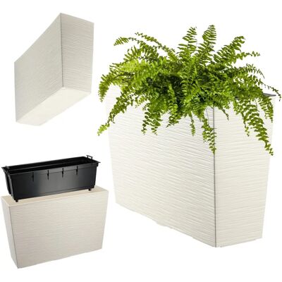 Kadax Creme Blumenbeet 19x56 cm - Blumentopf mit Bewässerung Kadax Creme Blumenbeet 19x56 cm - Blumentopf mit Bewässerung