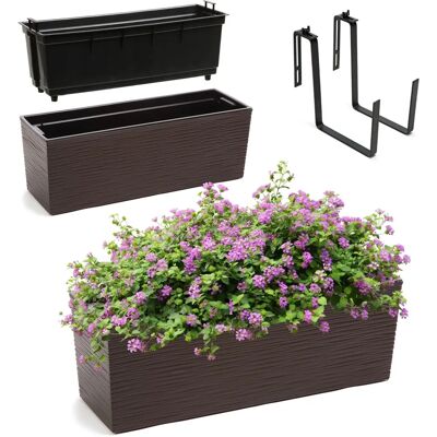KADAX Mokka Doniczka Skrzynka Balkonowa Uchwyty - Na Zewnątrz 19x56cm KADAX Mokka Doniczka Skrzynka Balkonowa Uchwyty - Na Zewnątrz 19x56cm