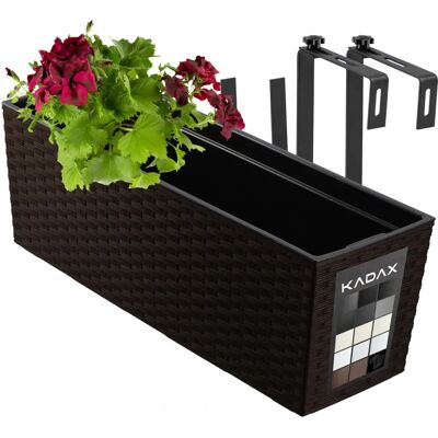 KADAX Doniczka Skrzynka Balkonowa Uchwyty 19x56cm Mokka - Doniczka KADAX Doniczka Skrzynka Balkonowa Uchwyty 19x56cm Mokka - Doniczka