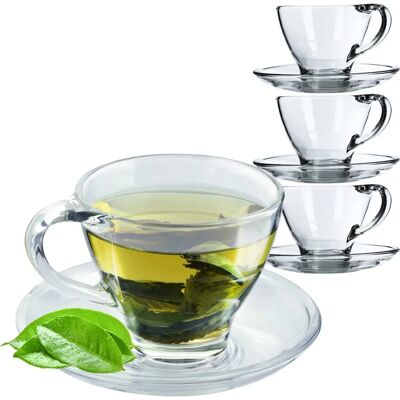 KADAX Cups with Saucer - 200ml Set of 4 KADAX Cups with Saucer - 200ml Set of 4