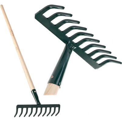 KADAX Liściasty grabie - 126cm, Drewniana rękojeść, Metalowe zęby - Narzędzie ogrodowe KADAX Liściasty grabie - 126cm, Drewniana rękojeść, Metalowe zęby - Narzędzie ogrodowe