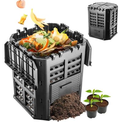 KADAX Black Modular Garden Composter - 360L - Composter KADAX Black Modular Garden Composter - 360L - Composter