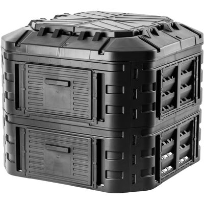 KADAX Modular Composter - 600L Black Garden Year-round Frost-resistant Fertilizer KADAX Modular Composter - 600L Black Garden Year-round Frost-resistant Fertilizer
