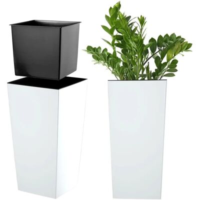 Kadax Garden Pot 18x36 cm - Elegant White Flower Vase Kadax Garden Pot 18x36 cm - Elegant White Flower Vase