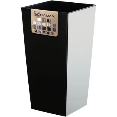 Kadax Black Garden Flower Pot with Insert and Lid - 24x24 cm Kadax Black Garden Flower Pot with Insert and Lid - 24x24 cm