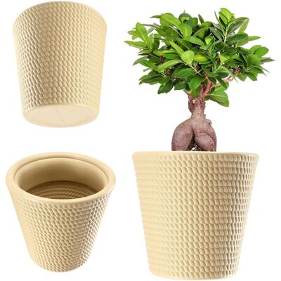 Kadax Plastic Flower Pot - Weather-Resistant, Beige, 35cm - Plant Container Kadax Plastic Flower Pot - Weather-Resistant, Beige, 35cm - Plant Container