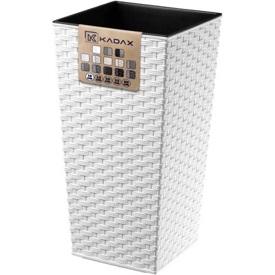 KADAX Weiße Blumenkübel 18x36cm - Gartentopf mit Einsatz KADAX Weiße Blumenkübel 18x36cm - Gartentopf mit Einsatz