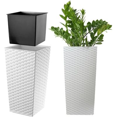 KADAX Weiße Gartenblumentopf 24x47cm - Pflanzgefäß KADAX Weiße Gartenblumentopf 24x47cm - Pflanzgefäß