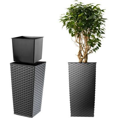 KADAX Graphite Tall Flower Pot - Garden, Frost Resistant, 75cm KADAX Graphite Tall Flower Pot - Garden, Frost Resistant, 75cm