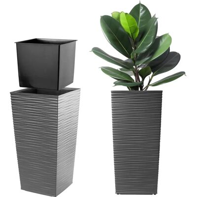 Kadax - Maceta elegante con tapa e inserto para jardín Kadax - Maceta elegante con tapa e inserto para jardín