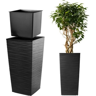 KADAX Black Garden Planter - 75.5cm Frost-Resistant Elegant KADAX Black Garden Planter - 75.5cm Frost-Resistant Elegant